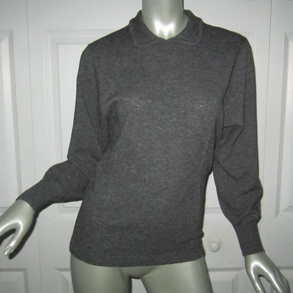 COMME DES GARCONS Gray Pullover Sweater With Collar Medium Japan